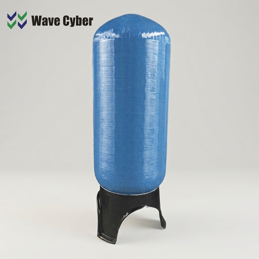 FRP TANK 30x72 4" Top Opening,4" Bottom Opening Euro Blue 