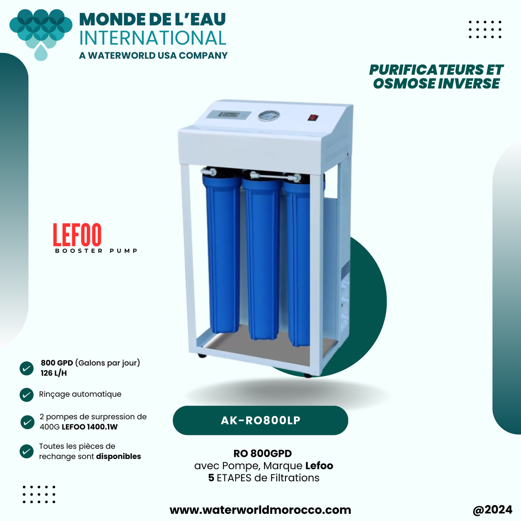RO 800GPD Without Tank & With Membranes   