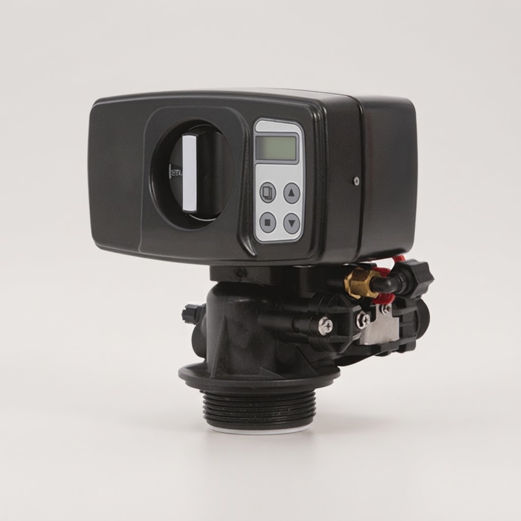 BNT-1650F – Vanne automatique d’adoucisseur avec compteur, bypass et raccords 1" NPT