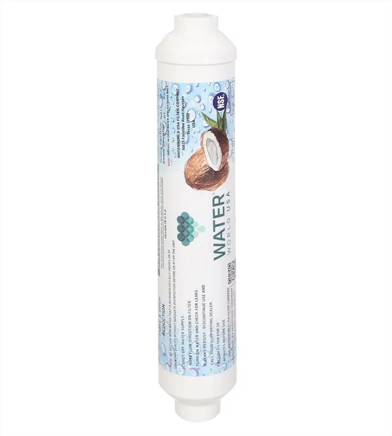 Filtre en ligne T-33 – Charbon actif en coque de noix de coco