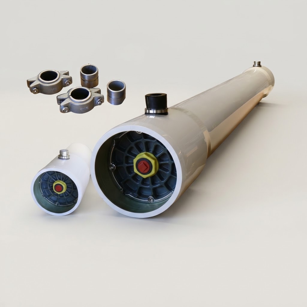 Porte membranaire 8" en fibre de verre – 450 PSI – port latéral (SIDE PORT)– 5 éléments