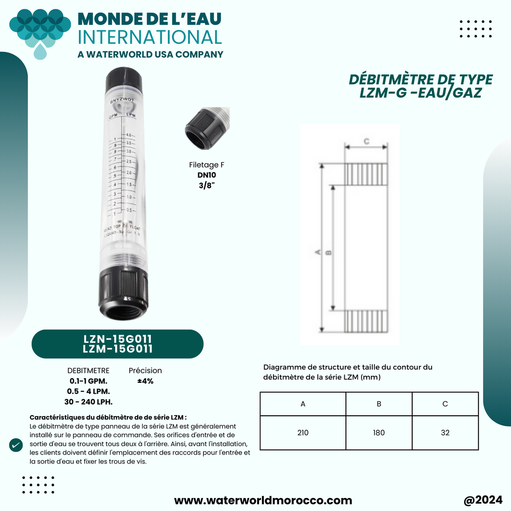 FLOWMETER 0.1-1 GPM   (D)