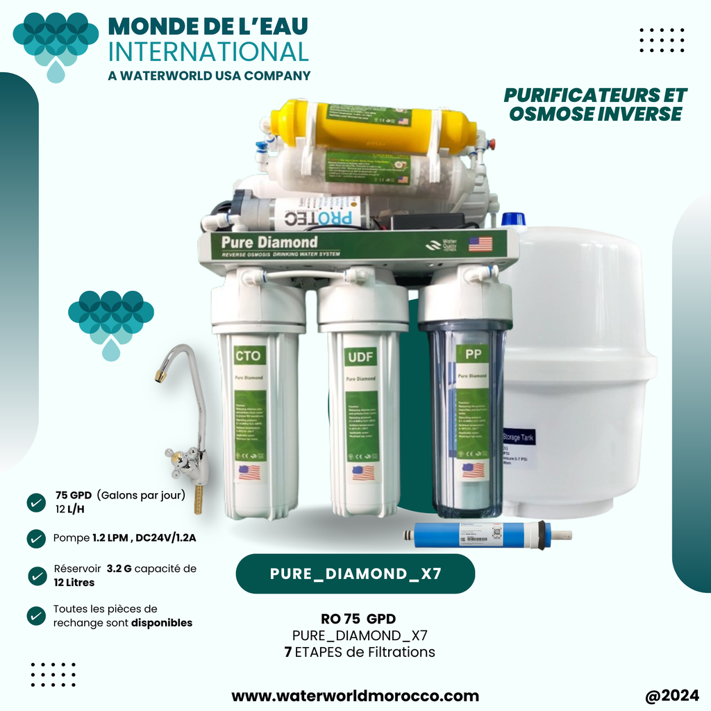 7 Stages RO machine normal bracket, Pure Diamond Brand. 7 