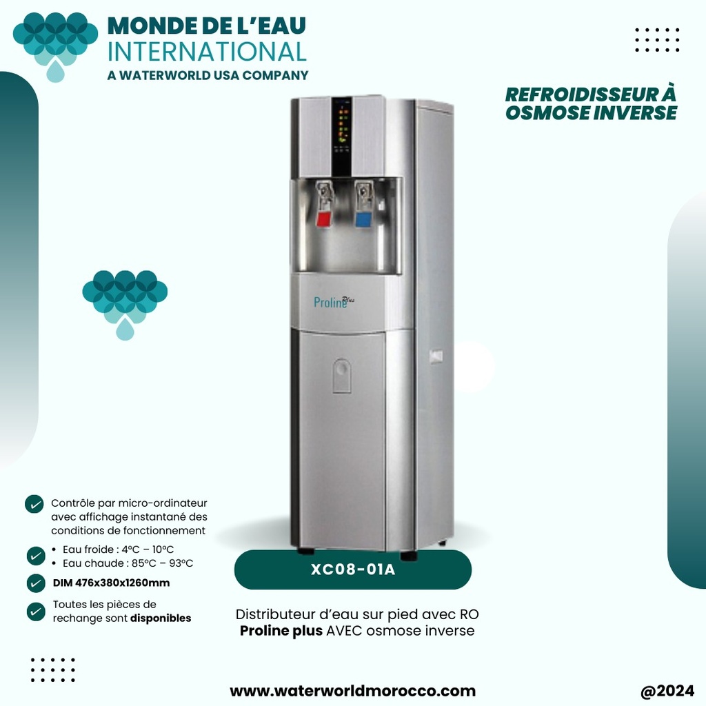 Counter top RO water purifier with RO membrane 9'', Sediment 9" ,Pre carbon without silver 9" and Post carbon with silver 9",with hot/cold/room water faucet.