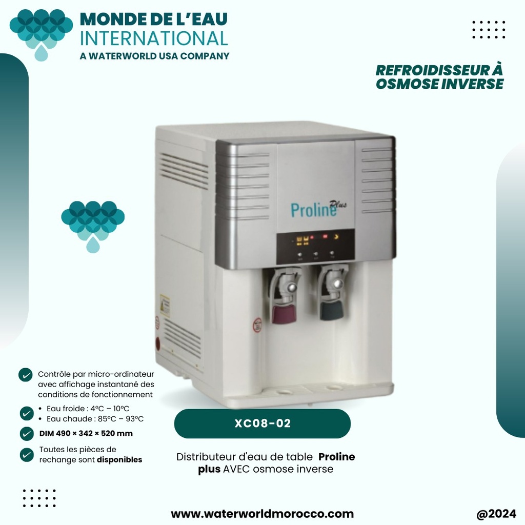 XC08-02A Counter top Water Dispenser WITH RO 14" ,with hot/cold/room water faucet ,4 Stages