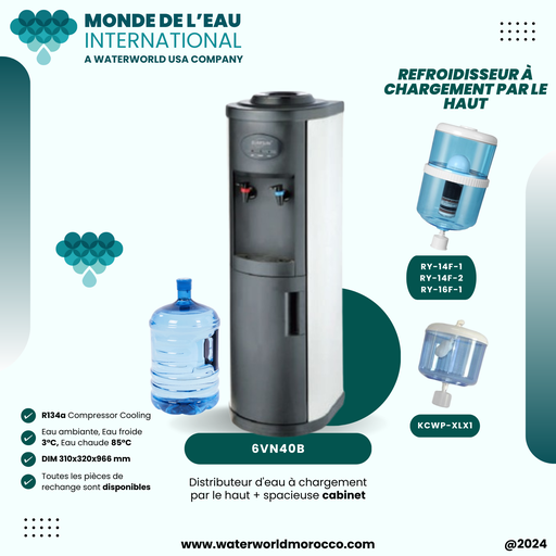 [6VN40B] Standing water dispenser with hot and cold water,with cabinet   (D)