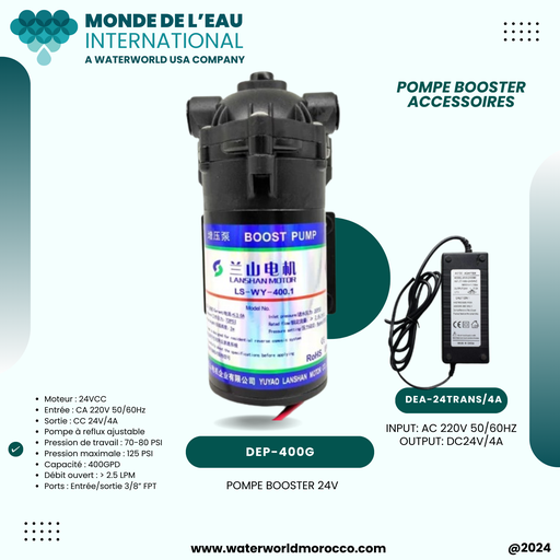 400GPD PUMP VOLT 24 AMP 4A 