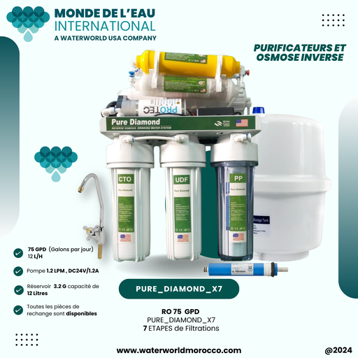 [PURE_DIAMOND_X7] 7 Stages RO machine normal bracket, Pure Diamond Brand. 7 
