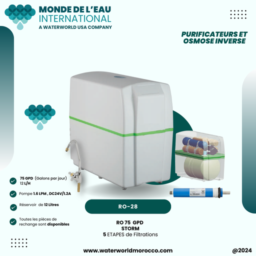 [RO-28] 5 stage RO with pump Main machine  Manual flush Quick without membr 