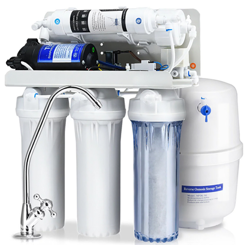 Waterworld Morocco - Pure Diamond X5 - 5 Stage Reverse Osmosis Water Purifier System 75 GPD - 3,2G Plastic Tank - Gooseneck Single Handle Water Filter Faucet - Manufacturer & Supplier in Morocco